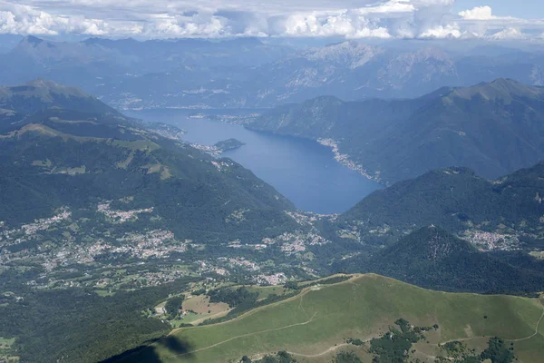 Intelvi valley and Como lake from west, Italy — Stock Photo, Image
