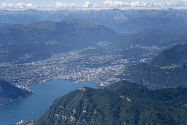 Lugano and its lake, Switzerland — Stock Photo, Image