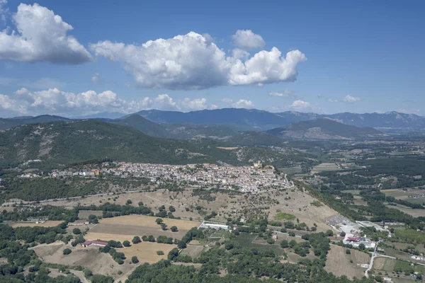 Grumento Nova village aerial from south, Italy — 스톡 사진