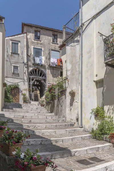 Stairway lane at old uphill village, Rivello, Italy — Stock Photo, Image