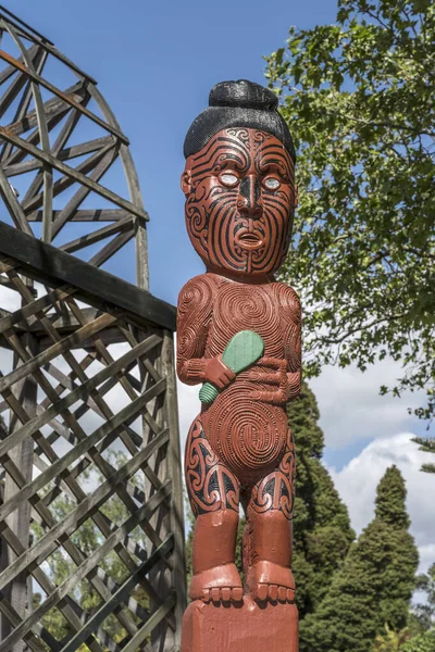 Rotorua Nueva Zelanda Noviembre 2019 Paisaje Urbano Con Escultura Pintada — Foto de Stock