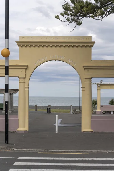 Paisagem Urbana Com Arco Monumental Marine Parade Pitoresca Histórica Deco — Fotografia de Stock