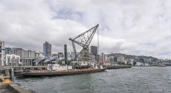 Wellington Nuova Zelanda Novembre 2019 Paesaggio Urbano Con Chiatta Vecchia — Foto Stock