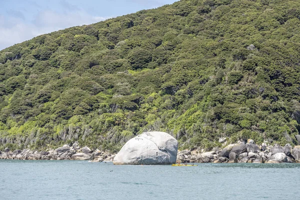 Kaiteriteri New Zealand November 2019 Landskap Med Kajakflottilj Som Seglar — Stockfoto