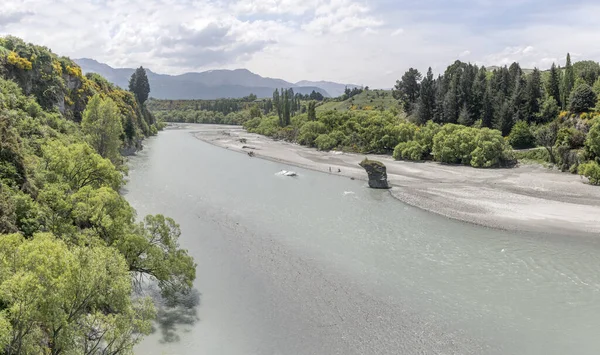 Paysage Avec Une Végétation Luxuriante Sur Les Rives Rivière Shotover — Photo