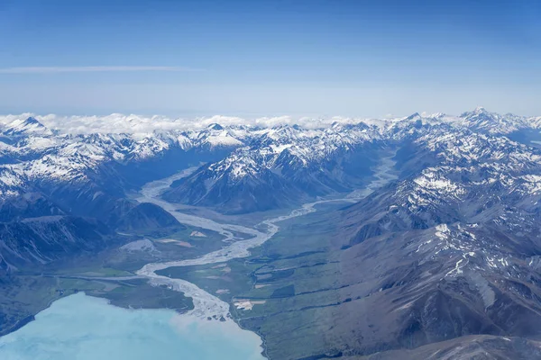 Antenne Vanuit Een Zweefvliegtuig Van Hopkins Rivier Vallei Geschoten Het — Stockfoto