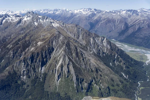 Aerial Glider Patriarch Peak Slopes High Burn Valley Shot Bright — Stock Photo, Image