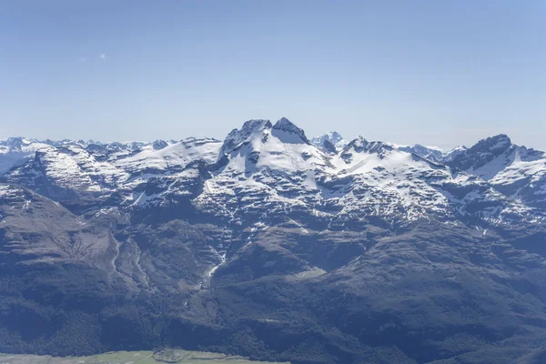 Antenn Från Glidare Earnslaw Peak Roange Rees Floddal Skjuten Starkt — Stockfoto