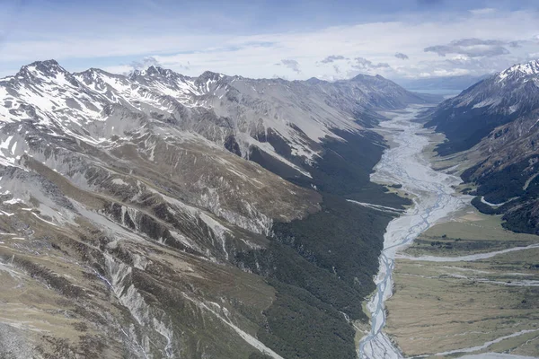 Antenne Vanuit Een Zweefvliegtuig Van Ben Oahu Bergketen Dobson Rivier — Stockfoto