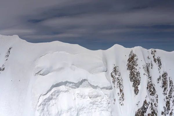 Aérea Desde Planeador Con Deslizamientos Nieve Monte Cumbre Cordillera Cook —  Fotos de Stock