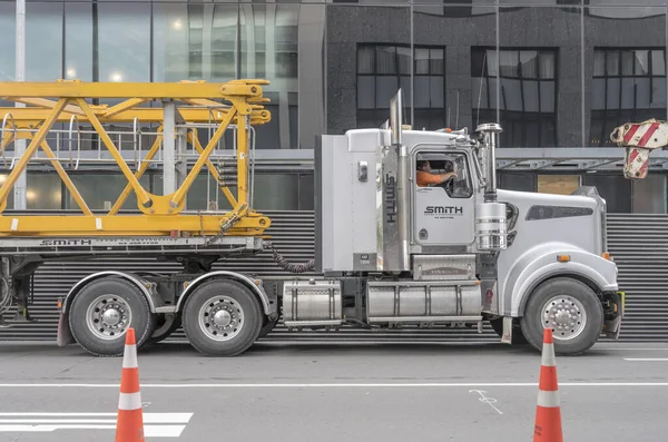 Christchurch New Zealand December 2019 Tractor Lorry Crane Town Center — Stock Photo, Image