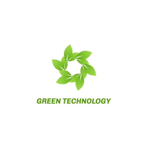 Soyut eko yeşil logo — Stok Vektör