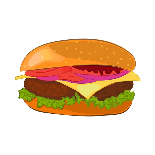 Hamburguesa ilustración estilo de dibujos animados — Archivo Imágenes Vectoriales