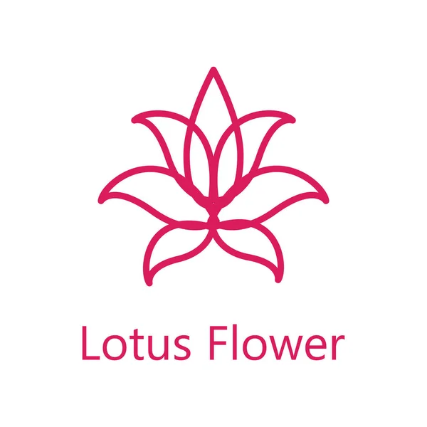 Lotus flor logotipo icono — Vector de stock