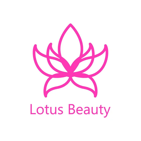 Lotus flor logotipo icono — Vector de stock