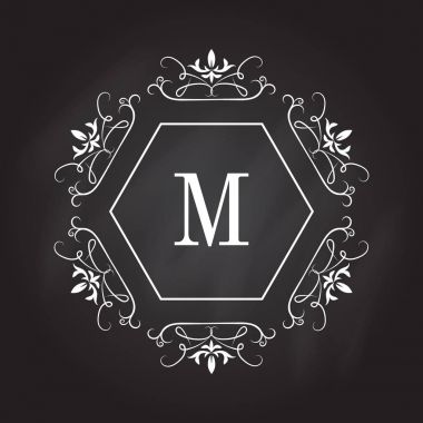 Monogram logo şablonu. Kimlik tasarımı Salonu, Restoran, Güzellik Salonu, butik veya otel