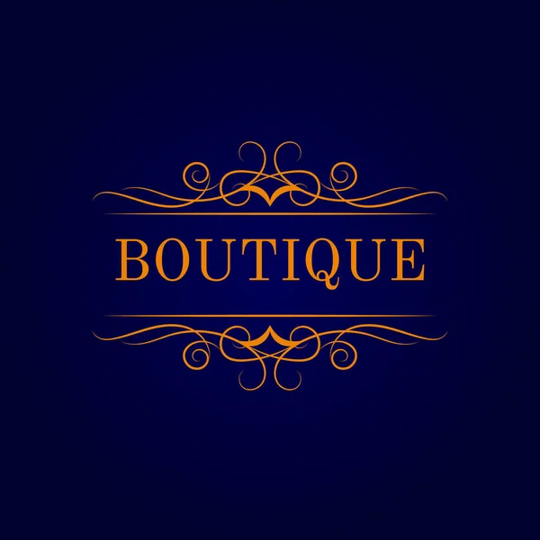 Plantilla de logotipo caligráfico vintage. Diseño de identidad para tienda, restaurante, salón de belleza, boutique u hotel — Vector de stock