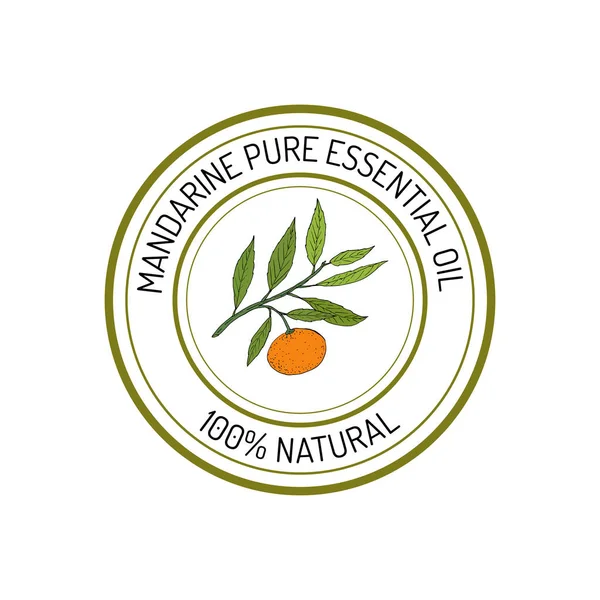 Mandarine, ätherisches Öl, aromatische Pflanze — Stockvektor