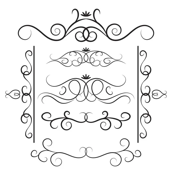 Conjunto de rizos y remolinos decorativos . — Vector de stock