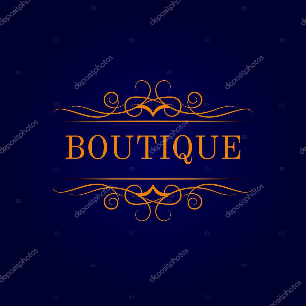 Vintage calligraphic logo template. Identity design for shop, restaurant, beauty salon, boutique or hotel. Vector illustration