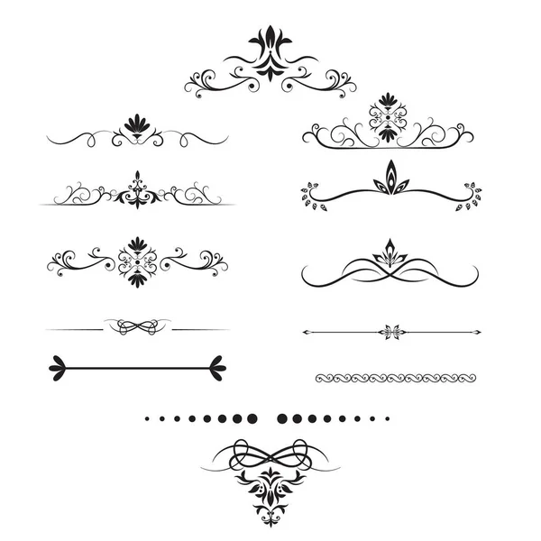 Page dividers set. Decorative elements — Stock Vector