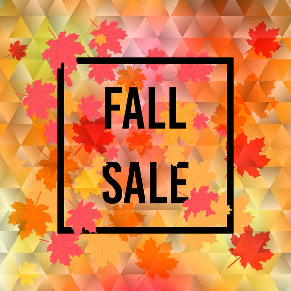 Prodej plakát s javorové listy na podzim podzim — Stockový vektor