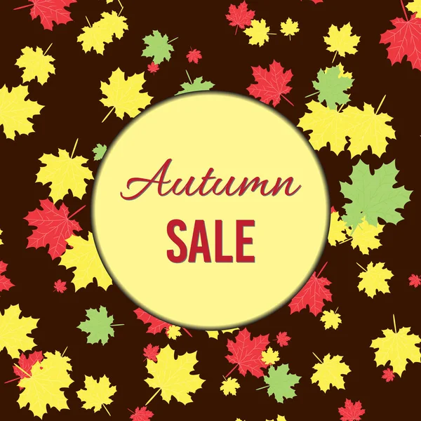Prodej plakát s javorové listy na podzim podzim — Stockový vektor