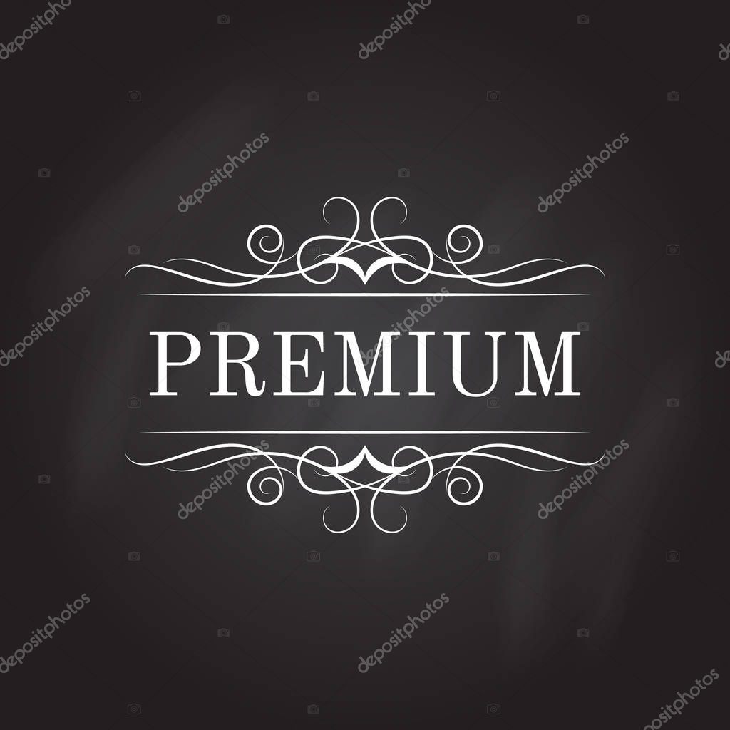 Vintage calligraphic logo template. Identity design for shop, restaurant, beauty salon, boutique or hotel. Vector illustration