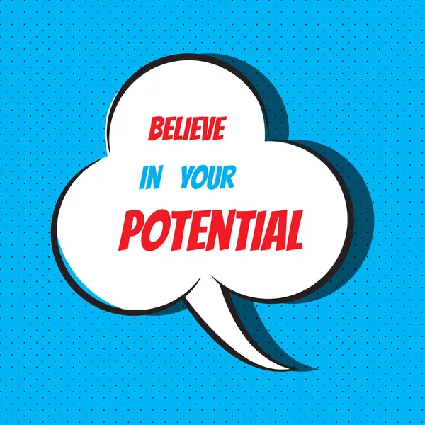 Cree en tu potencial. Cita motivacional e inspiradora — Vector de stock