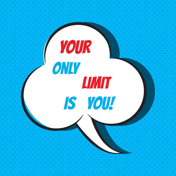 Tu único límite eres tú. Cita motivacional e inspiradora — Vector de stock