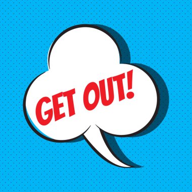 Komik konuşma balonu ifade ile çıkmak