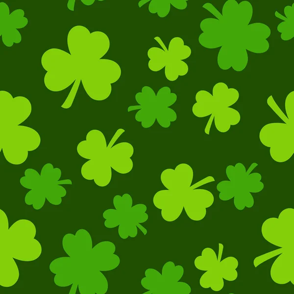 Patrón de día de San Patricio sin costuras con trébol verde — Vector de stock