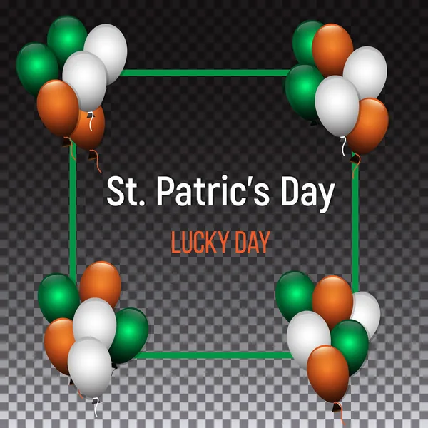 Diseño de la tarjeta de felicitación San Patricio con globos — Vector de stock