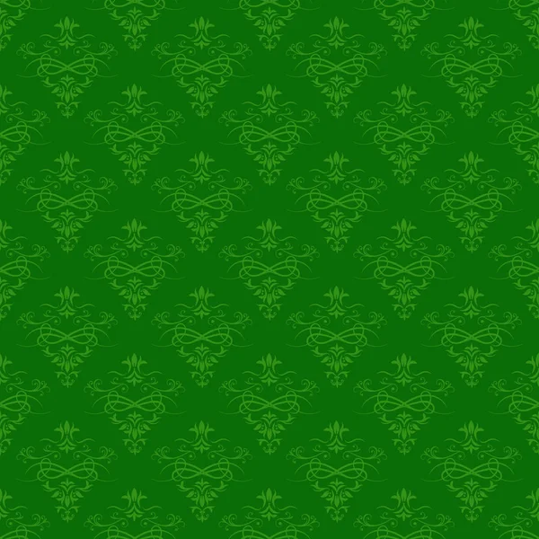 Patrón floral verde inconsútil para el diseño de fondo — Vector de stock