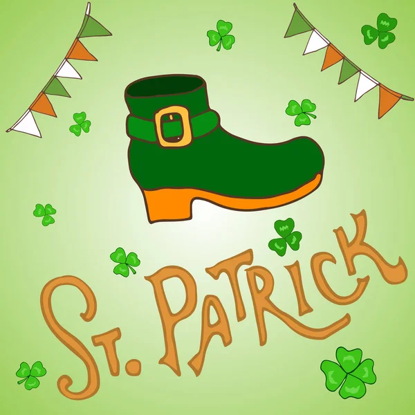 Tarjeta de felicitación del día de San Patricio — Vector de stock