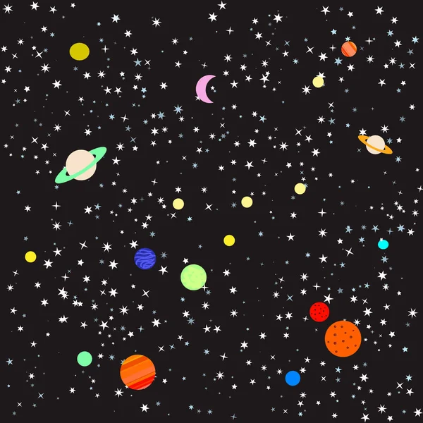Sterne und Planeten — Stockvektor
