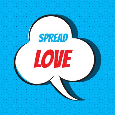 Komik konuşma balonu ifade ile sevgi yaymak