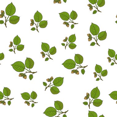 Ağaç dalları sorunsuz vektör desen el ile çizilmiş