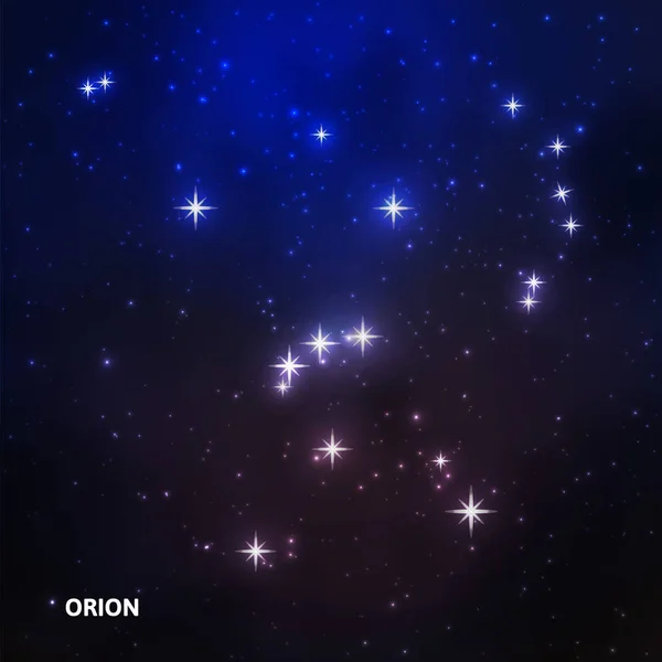 Constelação de Orion no céu noturno — Vetor de Stock