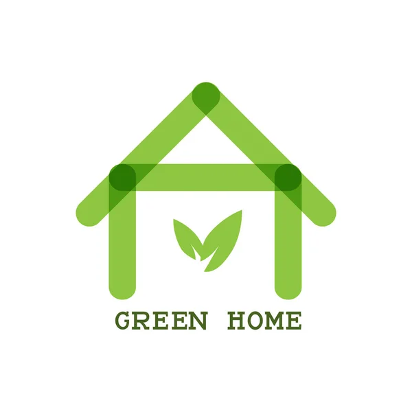 Green Home Eco icono de concepto — Vector de stock