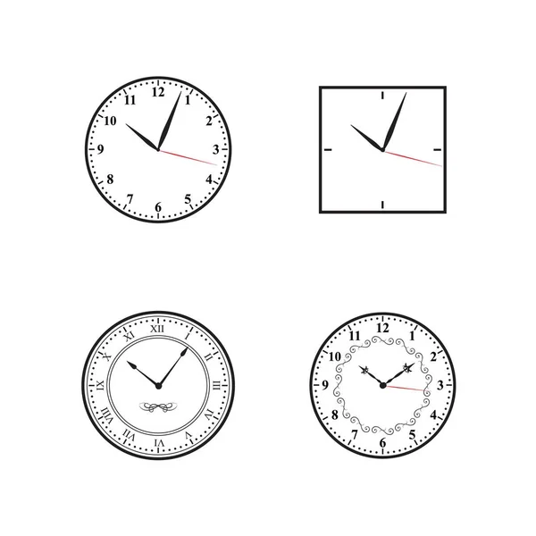 Relógio Relógio Ícone Set Vector — Vetor de Stock