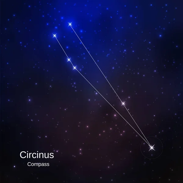 Constellation dans le ciel étoilé nocturne — Image vectorielle