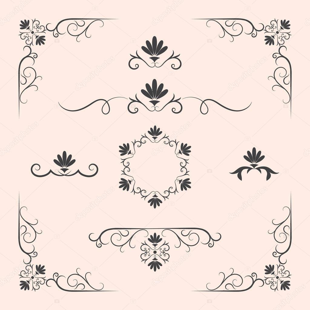 Download Decorative elements, border and page rules — Stock Vector ...