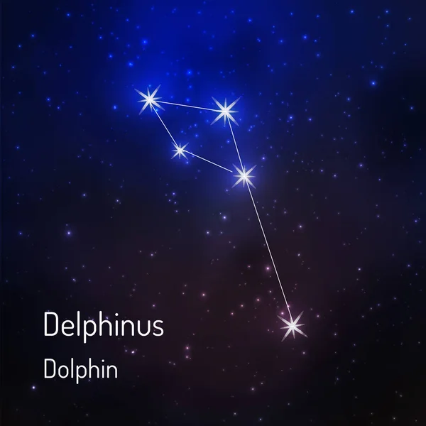 Constellation dans le ciel étoilé nocturne — Image vectorielle
