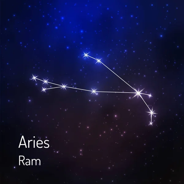 在繁星点点的夜空中的星座 — 图库矢量图片