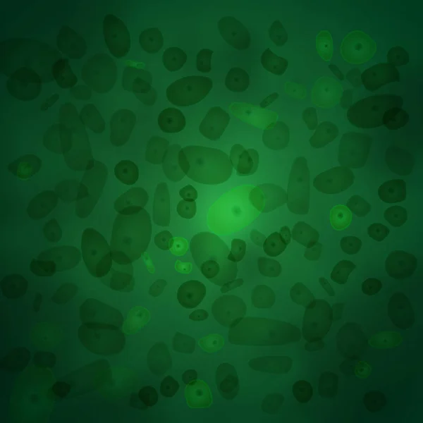 Latar belakang biologis sel hijau - Stok Vektor