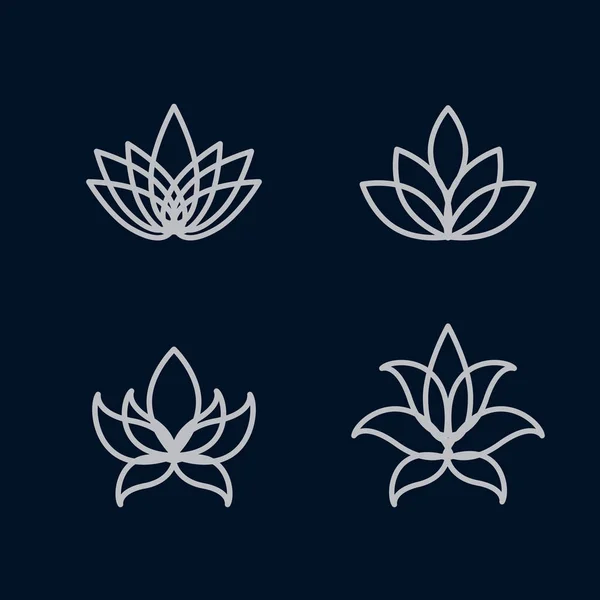 Набір значків квітів Lotus — стоковий вектор