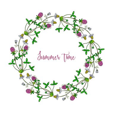 Elle çizilmiş yaz çelenk