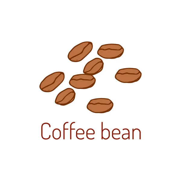 Кофейные зерна нарисованы вручную — стоковый вектор