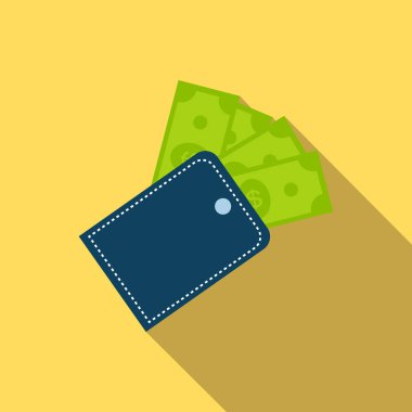 M-cüzdan kutsal kişilerin resmi içinde düz stil